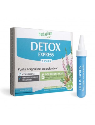 Image de Détox Express Bio - Purification 7 Monodoses de 10 ml - Herbalgem depuis Commandez les produits Herbalgem à l'herboristerie Louis