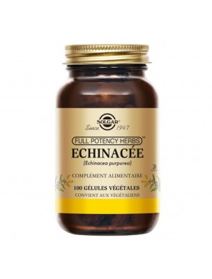 Image de Echinacée  - Défenses immunitaires 100 gélules végétales - Solgar depuis louis-herboristerie