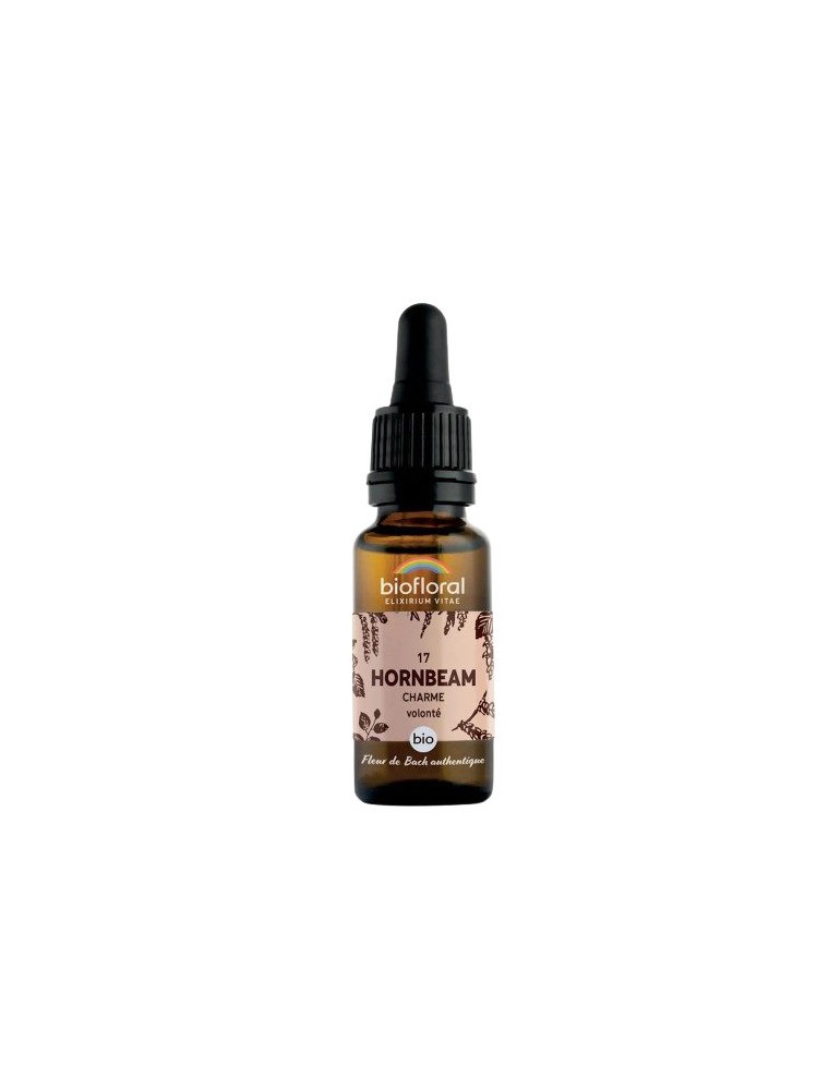 Image principale de la modale pour Hornbeam Charme n°17 - Force et Volonté Bio aux Fleurs de Bach 20 ml - Biofloral