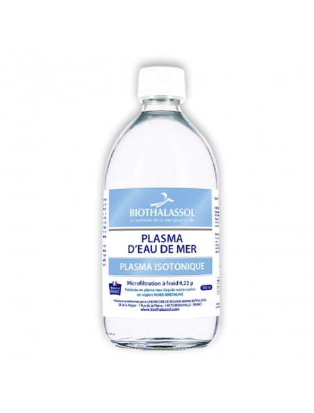 Achetez Eau de Mer Isotonique - Plasma Isotonique 500 ml - Biothalassol à l'herboristerie Louis Image principale de Eau de Mer Isotonique - Plasma Isotonique 500 ml - Biothalassol