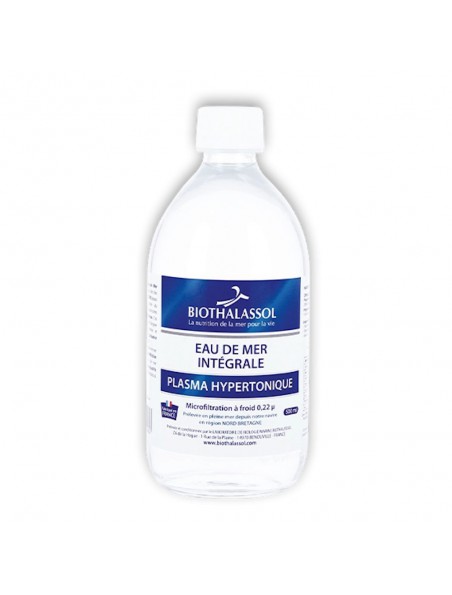 Achetez Eau de Mer Intégrale - Plasma Hypertonique 500 ml - Biothalassol à l'herboristerie Louis Image principale de Eau de Mer Intégrale - Plasma Hypertonique 500 ml - Biothalassol