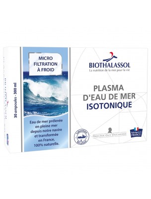 Image de Plasma Isotonique - Plasma d'Eau de Mer 30 ampoules - Biothalassol depuis Eau de Quinton - Des bienfaits naturels pour votre santé