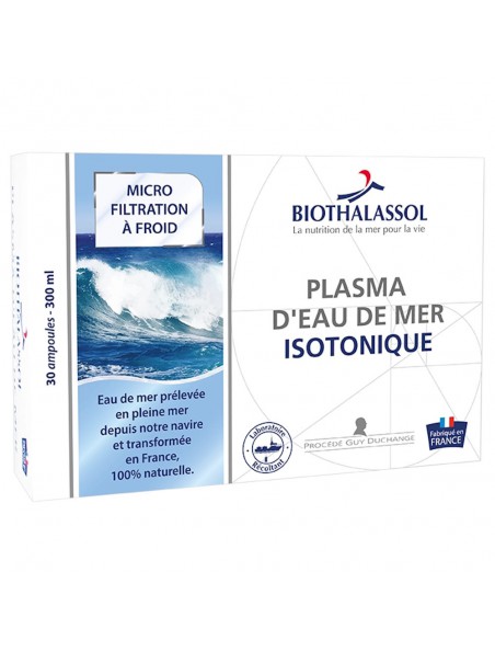 Achetez Plasma Isotonique - Plasma d'Eau de Mer 30 ampoules - Biothalassol à l'herboristerie Louis Image principale de Plasma Isotonique - Plasma d'Eau de Mer 30 ampoules - Biothalassol