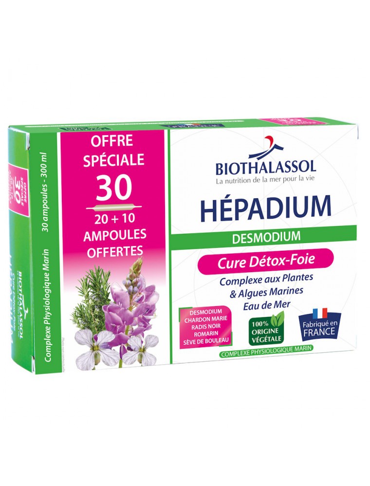 Image principale de la modale pour Hépadium Desmodium - Détox 30 Ampoules - Biothalassol