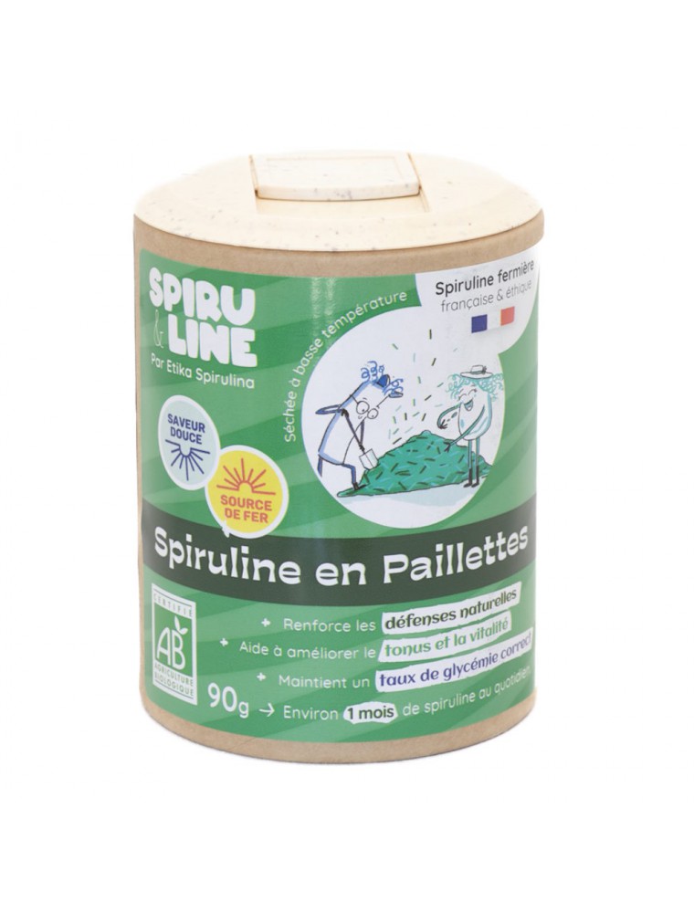 Image principale de la modale pour Spiruline en Paillettes Bio - Immunité et Tonus 90 g - Etika Spirulina