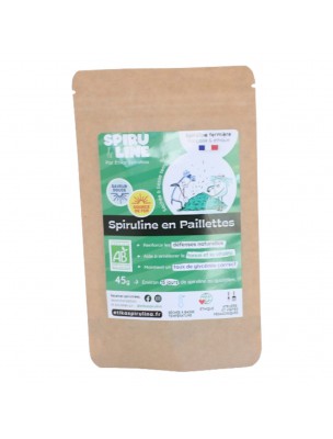Image de Spiruline en Paillettes Bio - Immunité et Tonus 45 g - Etika Spirulina depuis Super-Foods: Produits de phytothérapie et d'herboristerie en ligne (2)