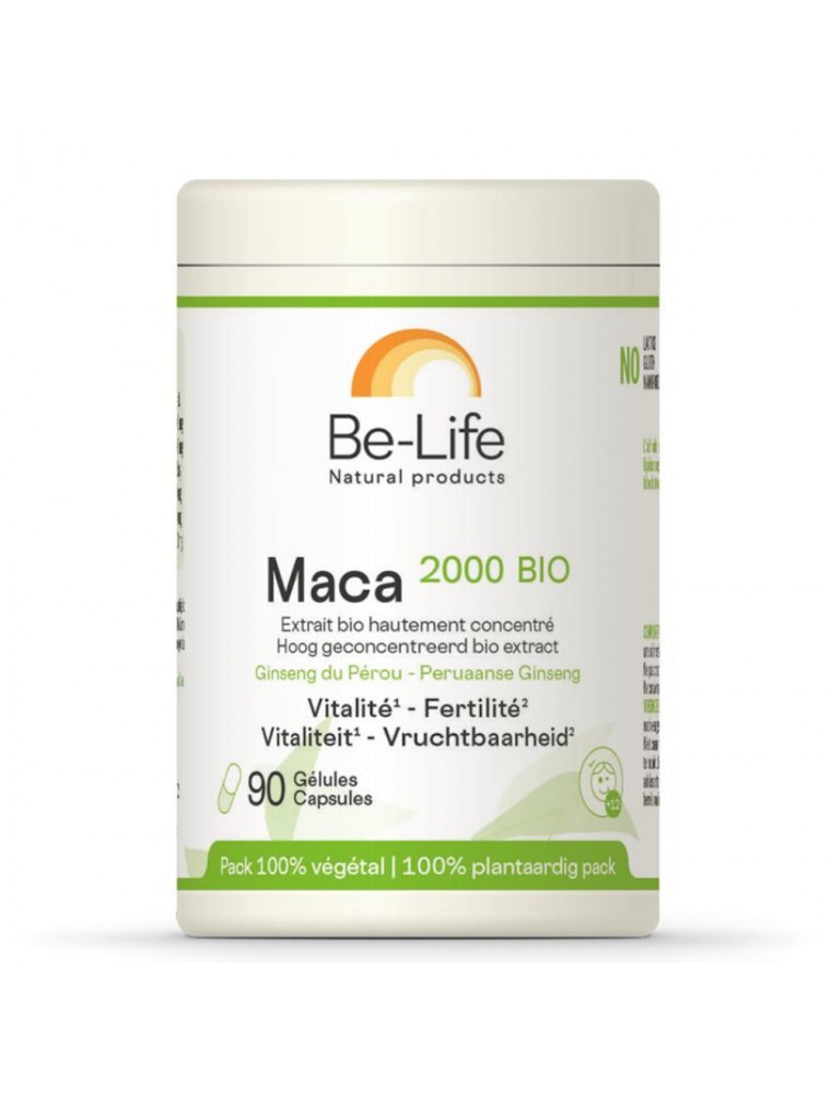 Image principale de la modale pour Maca 2000 Bio - Vitalité et Fertilité 90 gélules - Be-Life