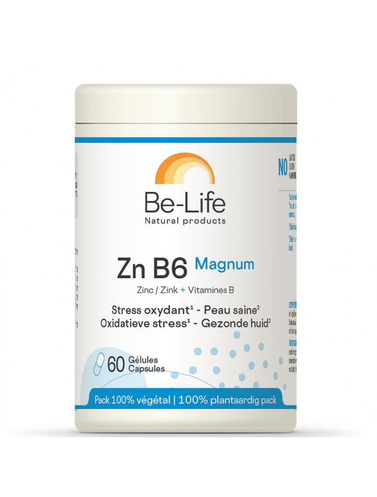Image principale de la modale pour Zn B6 (Zinc et vitamine B6) Magnum -  Stress oxydatif et peau saine 60 gélules - Be-Life