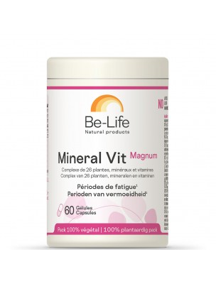 Image de Mineral Vit Magnum - Fatigue 60 gélules - Be-Life depuis Résultats de recherche pour "Vitamine B1 (Th"