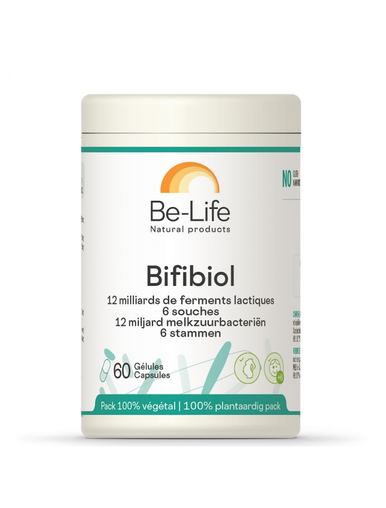 Image principale de la modale pour Bifibiol - Probiotiques 12 milliards de ferments lactiques 60 gélules - Be-Life