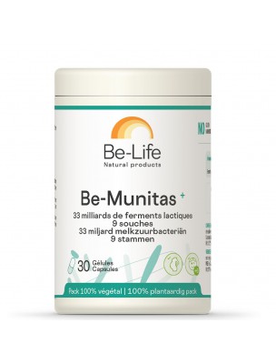 Image de Be-Munitas Plus - Probiotiques 33,3 milliards de ferments lactiques 30 gélules - Be-Life depuis Découvrez nos compléments alimentaires naturels
