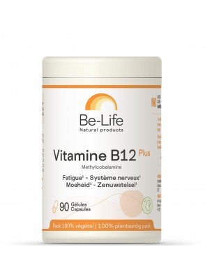 Image de Vitamine B12 Plus - Tonus et Système nerveux 90 gélules - Be-Life depuis Vitamine B : renforcez votre santé naturellement