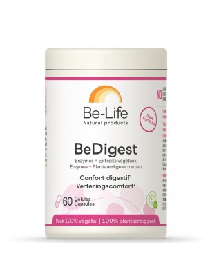 Image de BeDigest - Digestion 60 gélules - Be-Life via Gingembre 1200 - Confort digestif 90 gélules - Be-life