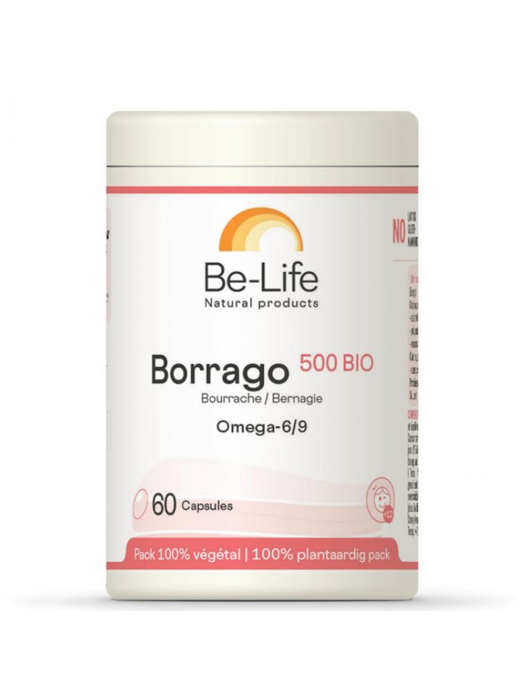 Image principale de la modale pour Borrago 500 Bio - Huile de Bourrache 60 capsules - Be-Life
