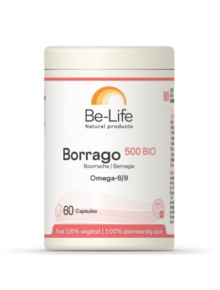 Image principale de Borrago 500 Bio - Huile de Bourrache 60 capsules - Be-Life