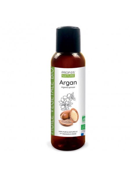 Achetez Argan Bio - Huile végétale d'Argania spinosa 100 ml - Propos Nature à l'herboristerie Louis Image principale de Argan Bio - Huile végétale d'Argania spinosa 100 ml - Propos Nature