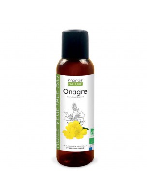 Image de Onagre Bio - Huile végétale d'Oenothera biennis 100 ml - Propos Nature via Gel Douche Gourmand XXL Bio - Pêche Abricot 1L - Naturado