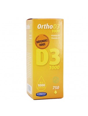 Image de OrthoD3 1000 - Immunité 750 gouttes - Orthonat Nutrition via Hépadium Desmodium - Détox 30 Ampoules - Biothalassol