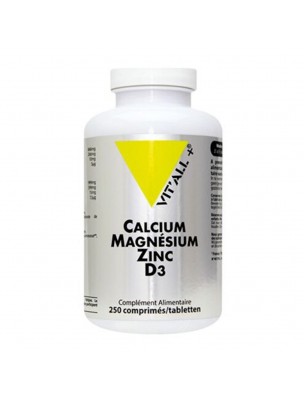 Image de Calcium Magnésium Zinc D3 - Ossature Saine 250 comprimés - Vit'all+ depuis Résultats de recherche pour "Zinc "
