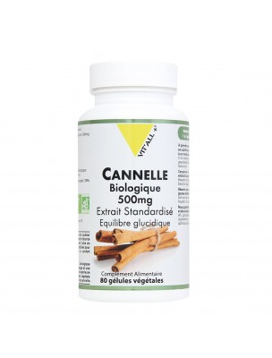 Image de Cannelle 500mg Bio - Digestion 80 gélules végétales - Vit'all+ depuis PrestaBlog