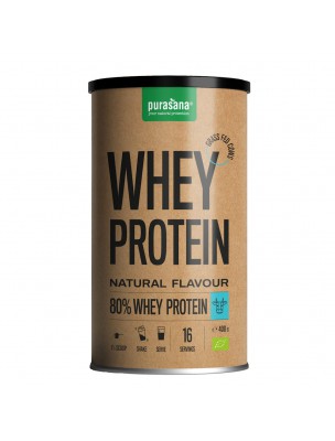 Image de Whey Protein Bio - Protéines de Petit Lait Naturel 400 g - Purasana depuis PrestaBlog