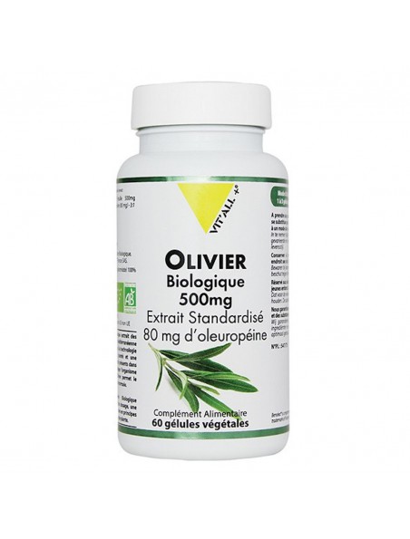 Achetez Olivier 500mg Bio - Circulation 60 gélules végétales - Vit'all+ à l'herboristerie Louis Image principale de Olivier 500mg Bio - Circulation 60 gélules végétales - Vit'all+