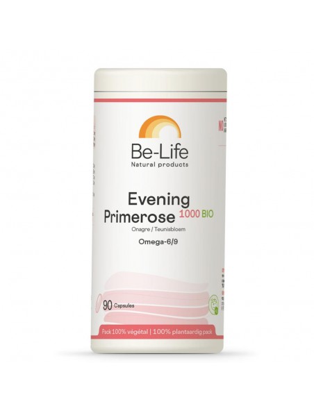 Image principale de Evening Primerose 1000 Bio - Oméga 6 et 9 90 capsules - Be-Life