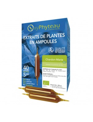 Image de Chardon-Marie Bio - Fonction Hépatique 40 ampoules - Oxyphyteau depuis Achetez les nouvelles tisanes arrivées à l'herboristerie Louis