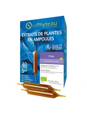 Image de Prêle Bio - Articulations 40 ampoules - Oxyphyteau via Beauté Bio - Cheveux et Ongles 40 ampoules - Oxyphyteau