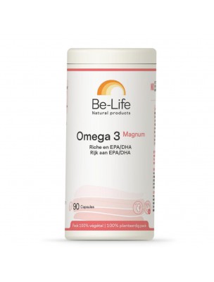 Image de Oméga 3 Magnum 1000 - Cœur et Cerveau 90 capsules - Be-Life depuis Résultats de recherche pour "onagre-capsules"