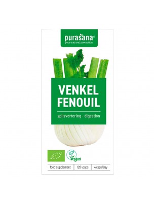 Image de Fenouil Bio - Ballonnements et digestion 120 capsules - Purasana via Teinture-mère cumin des prés bio pour la digestion