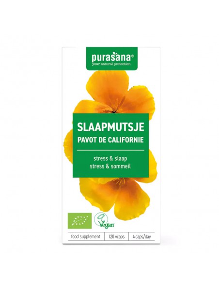 Image principale de Pavot de Californie Eschscholtzia Bio - Stress et Sommeil 120 capsules - Purasana