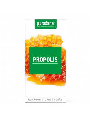 Image de Propolis Bio - Système immunitaire 60 capsules - Purasana via Gommes Propolis verte Bio Miel et Orange - Propos Nature