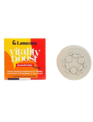Image de Vitality Boost - Shampoing solide pour cheveux normaux 70 ml - Lamazuna depuis Baume à lèvres au Lait d'ânesse Bio - Répare et Protège 15 ml - Hitton