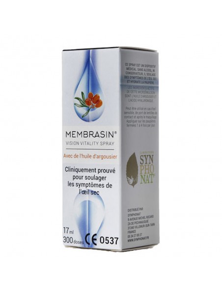 Achetez Membrasin Vision Vitality Spray - Baies d'Argousier 17 ml - Aromtech à l'herboristerie Louis Image principale de Membrasin Vision Vitality Spray - Baies d'Argousier 17 ml - Aromtech