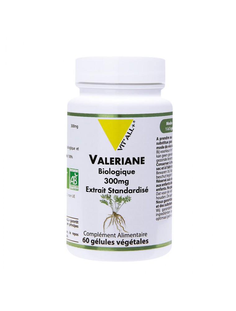 Image principale de la modale pour Valériane 300mg Bio - Relaxation 60 gélules végétales - Vit'all+