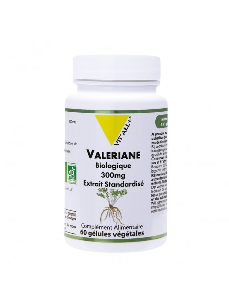 Image principale de Valériane 300mg Bio - Relaxation 60 gélules végétales - Vit'all+