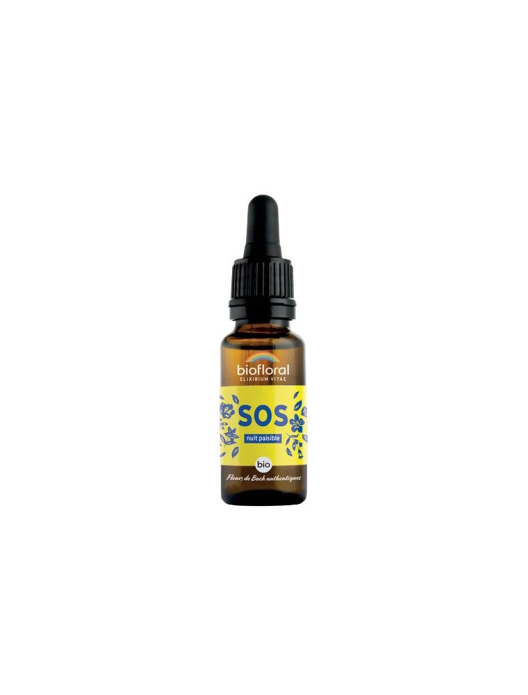 Image principale de la modale pour SOS Nuit Paisible - Complexe Secours Bio aux Fleurs de Bach 20 ml - Biofloral