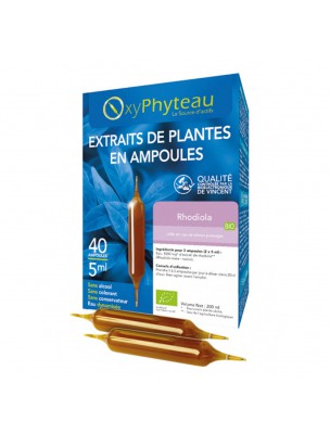 Image de Rhodiola Bio - Détente et Relaxation 40 ampoules - Oxyphyteau depuis Achetez les produits Oxyphyteau à l'herboristerie Louis