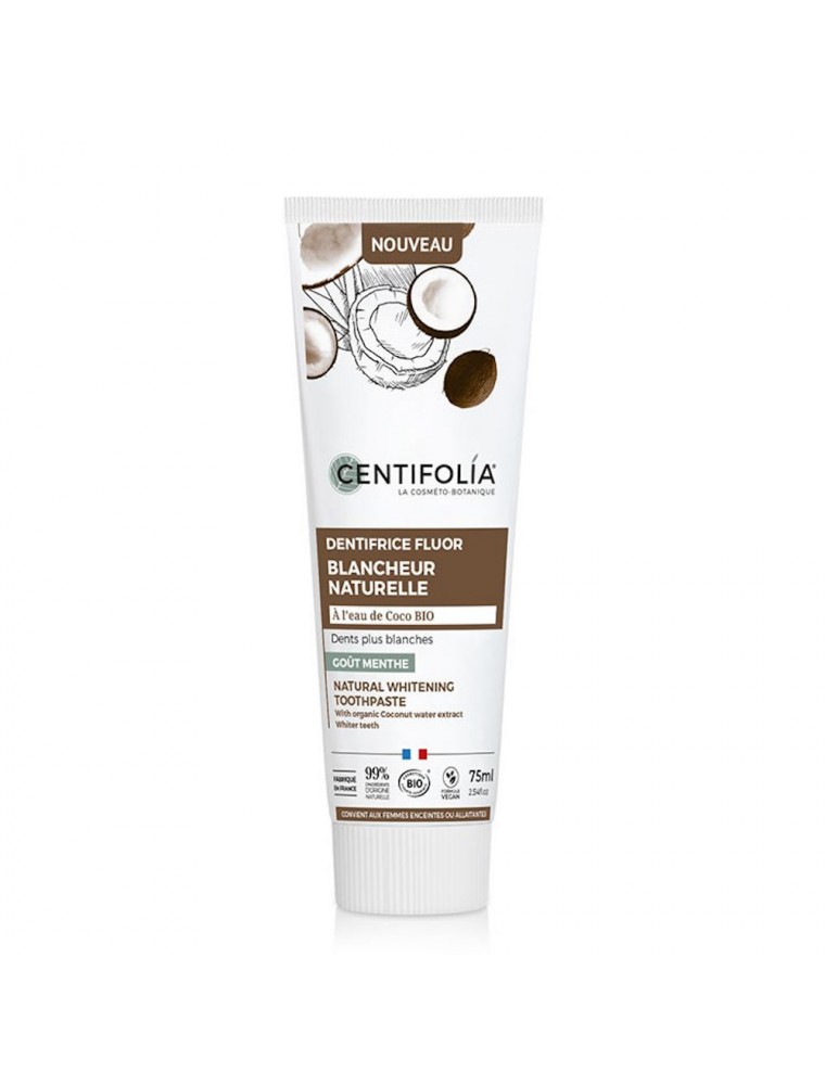 Image principale de la modale pour Dentifrice Fluor Blancheur Naturelle Bio - Soin des Dents et des Gencives 75 ml - Centifolia
