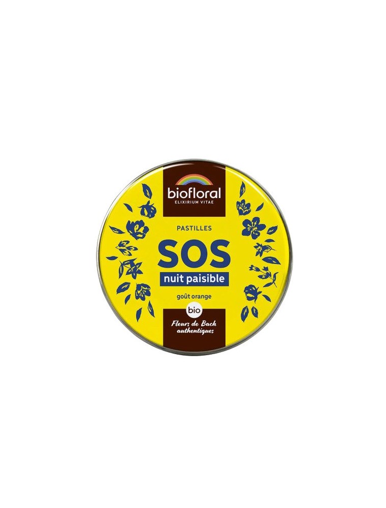 Image principale de la modale pour SOS Nuit Paisible Bio - Complexe Secours Fleurs de Bach Pastilles 50g - Biofloral