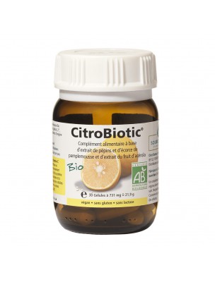 Image de Extrait de Pépins de pamplemousse et Acerola Bio - Défenses immunitaires 30 gélules - Citrobiotic depuis Résultats de recherche pour "Acérola Bio - V"