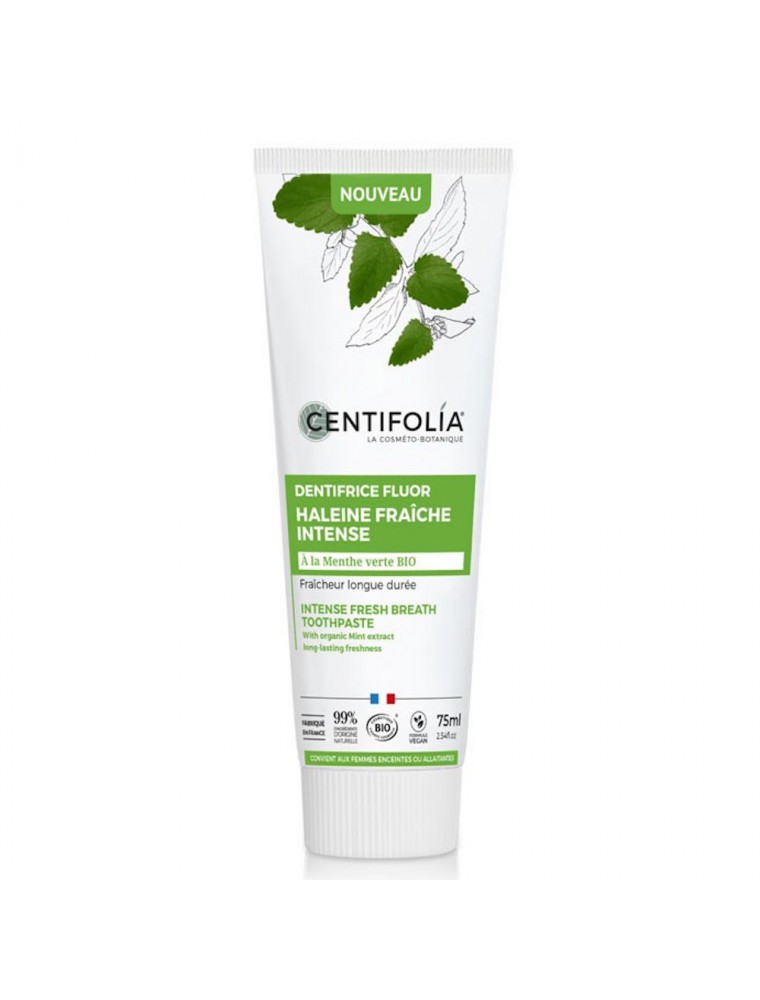 Image principale de la modale pour Dentifrice Haleine Fraîche Intense à la Menthe Bio - Fraîcheur Longue Durée 75 ml - Centifolia
