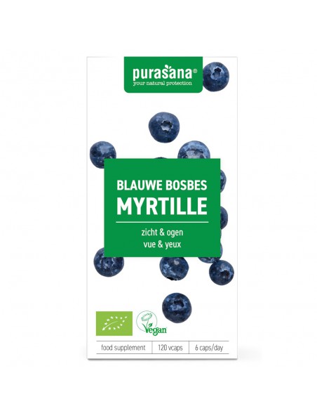 Image principale de Myrtille Bio - Vision et transit 120 capsules - Purasana