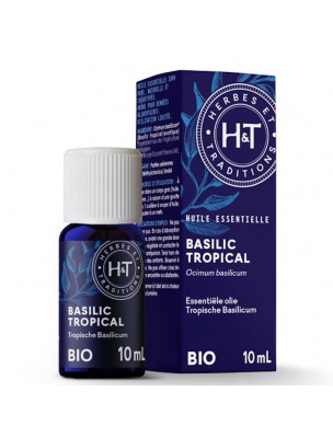 Image de Basilic Tropical Bio - Huile essentielle d'Ocimum Basilicum 10 ml - Herbes et Traditions depuis louis-herboristerie