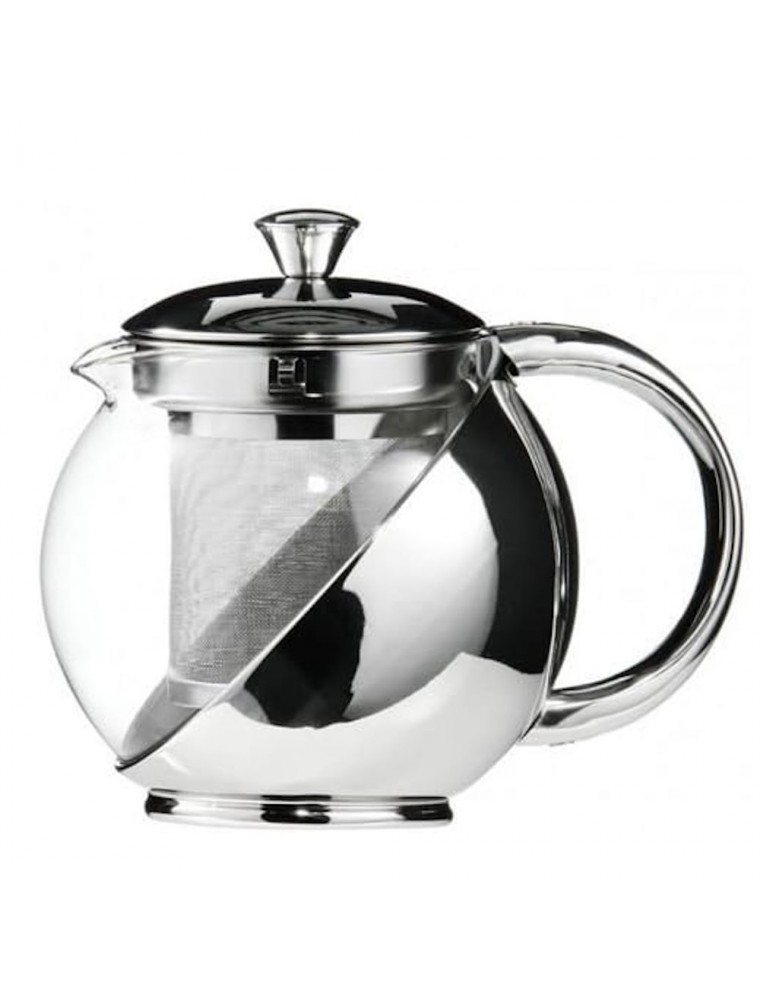 Image principale de la modale pour Théière en Verre borosilicate et en Acier Inox 1,1 Litre avec son filtre