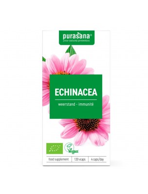 Image de Echinaceae Bio - Défenses immunitaires 120 capsules - Purasana depuis louis-herboristerie