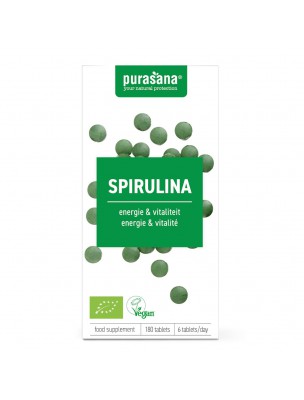 Image de Spiruline Bio - Revitalisant 180 comprimés - Purasana depuis louis-herboristerie