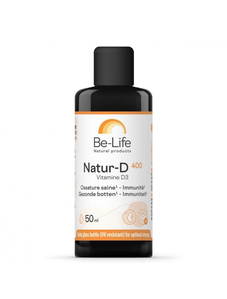 Image principale de la modale pour Natur-D en gouttes (Vitamine D3 Naturelle) - Ossature saine et Immunité 50 ml - Be-Life