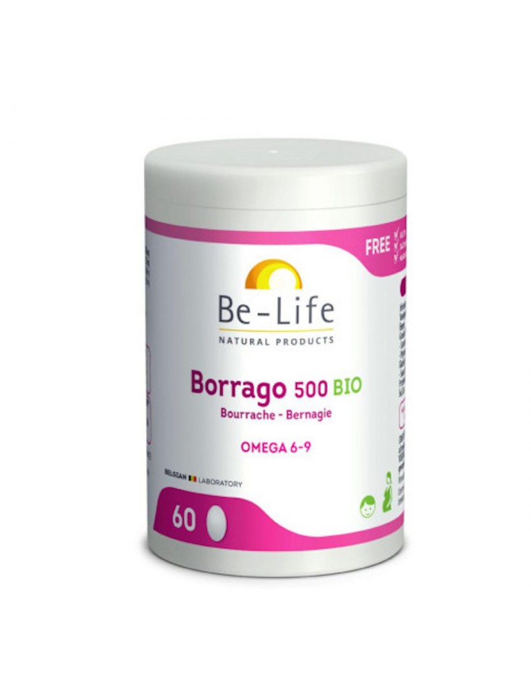 Image principale de la modale pour Borrago 500 Bio - Huile de Bourrache 60 capsules - Be-Life